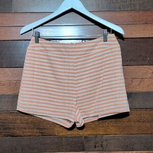 Bo Bel Striped Cotton-Blend Women’s Shorts in Peach and Cream
